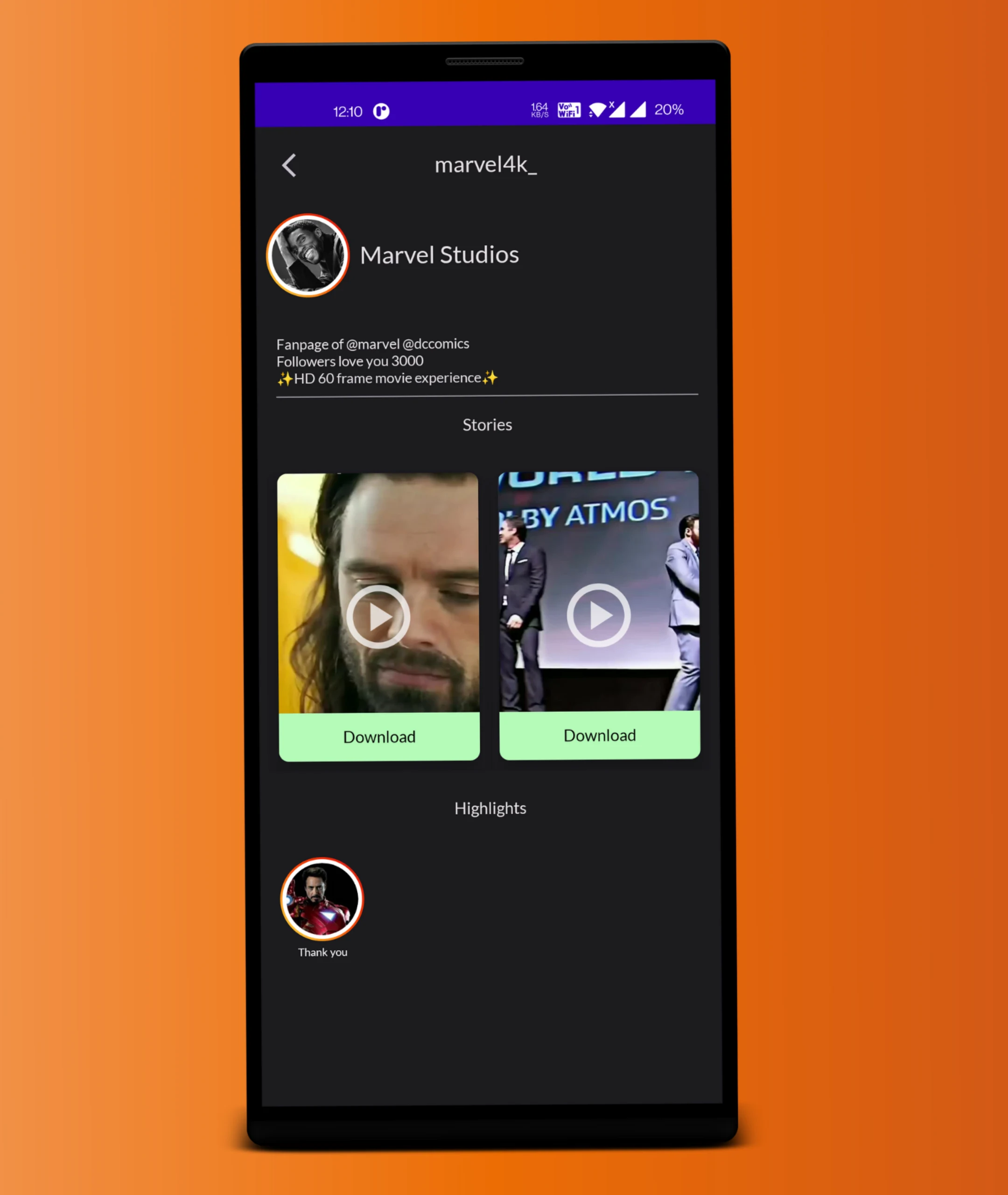 Showing Social Media Downloader Application Info